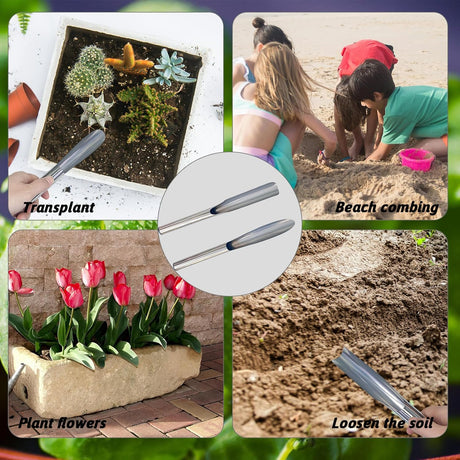 2 Pack Ergonomic Garden & Beach Shovel - Heavy Duty Gardening Tool for Kids and Adults