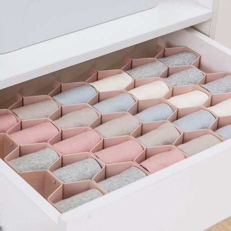 Pink Drawer Organizer Divider for Socks Underwear & Belts Set of 1