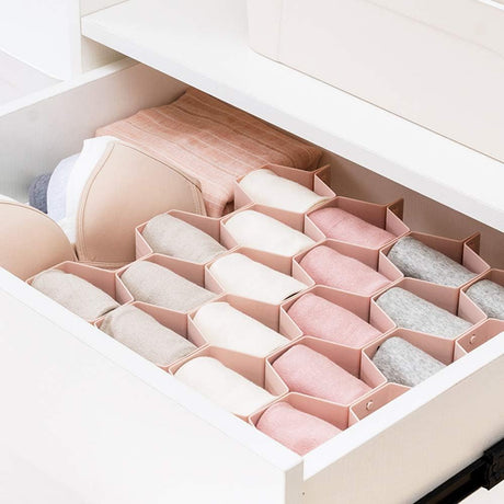Pink Drawer Organizer Divider for Socks Underwear & Belts Set of 1