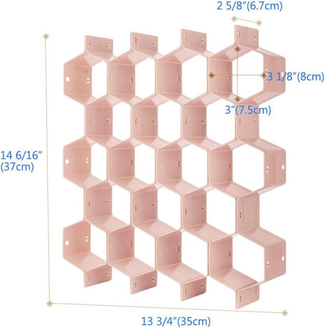 Pink Drawer Organizer Divider for Socks Underwear & Belts Set of 1