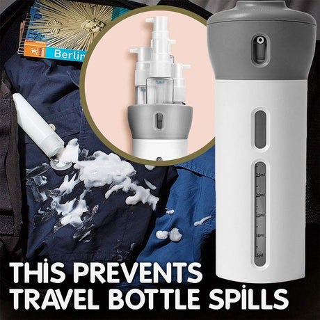 2 Pack 4-in-1 Travel Size Refillable Bottles for Shampoo & Lotion Leakproof Compact Toiletry Containers for Hand Luggage