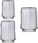 3 Pack Transparent PVC Suitcase Cover - Waterproof Luggage Protector with Velcro Closure for 20 24 28 Inch Suitcases