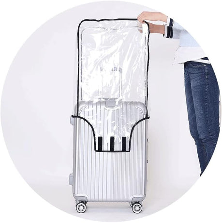3 Pack Transparent PVC Suitcase Cover - Waterproof Luggage Protector with Velcro Closure for 20 24 28 Inch Suitcases