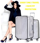 3 Pack Transparent PVC Suitcase Cover - Waterproof Luggage Protector with Velcro Closure for 20 24 28 Inch Suitcases