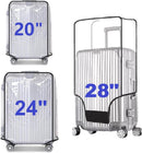 3 Pack Transparent PVC Suitcase Cover - Waterproof Luggage Protector with Velcro Closure for 20 24 28 Inch Suitcases