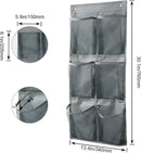 Hanging Shoe Organizer Over Door 2 Pack 6 Large Pockets No Drill Storage Solution Grey