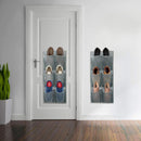 Hanging Shoe Organizer Over Door 2 Pack 6 Large Pockets No Drill Storage Solution Grey