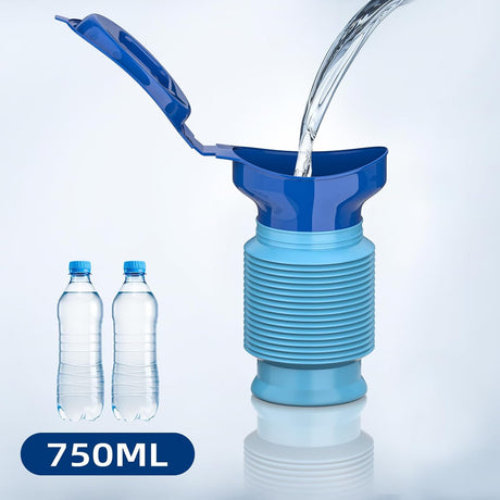 Foldable Emergency Urinal for Car Camping Travel Unisex Leakproof Reusable 750ml Blue