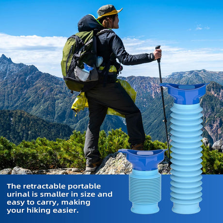 Foldable Emergency Urinal for Car Camping Travel Unisex Leakproof Reusable 750ml Blue