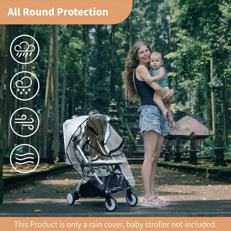 Universal Stroller Cover - Waterproof & Breathable - Non-Toxic - For Buggy & Pram - 1 Piece