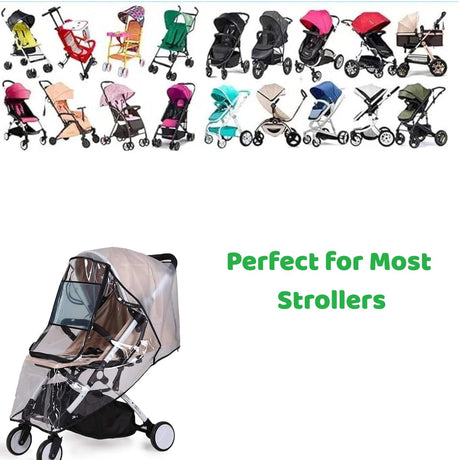 Universal Stroller Cover - Waterproof & Breathable - Non-Toxic - For Buggy & Pram - 1 Piece
