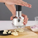 Handheld Garlic Press - Lightweight & Compact Manual Food Processor for Garlic Onion Vanilla Vegetables - Easy to Use Kitchen Tool