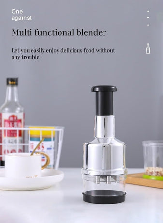 Handheld Garlic Press - Lightweight & Compact Manual Food Processor for Garlic Onion Vanilla Vegetables - Easy to Use Kitchen Tool