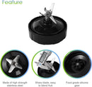 Blender Replacement Parts for Ninja, 24oz Ninja Blender Cups with To-Go Lids, 7 Fins Extractor Blade, Compatible with Nutri Ninja Auto iQ Blenders BL2012 BN801 BL480-30 BL640-30 BL642-30 NN100-30