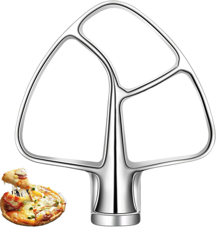 K45B Stainless Steel Flat Beater for Kitchenaid 4.5-5 Quart Tilt Head Stand Mixer, Polished Paddle Attachment for KitchenAid Mixer by ，Dishwasher Safe