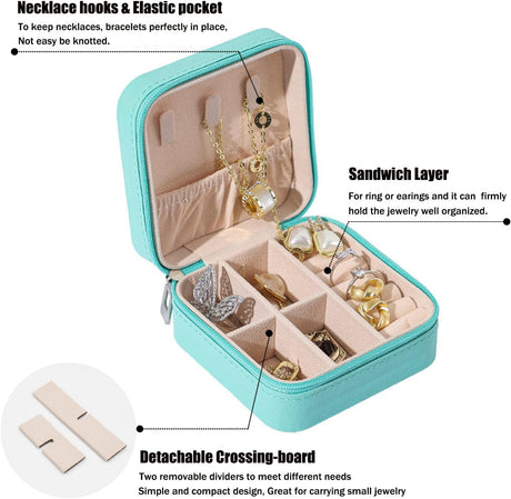 MODENGKGJIAN TSA Approved Toiletry Bag Mini Jewelry Travel Case, Perfect size to fit in your carry- luggage for travel or vacatis.