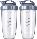 2-pack Replacement Parts Upgrade 32oz Cups with Flip-Top To-Go-Lid and Rubber Gaskets Compatible with NutriBullet 600w/900w Blender Accessory