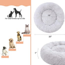 Cat Beds for Indoor Cats - Cat Bed Washable 20 inches, Dog Beds for Small Medium Dogs, Anti Anxiety Round Fluffy Plush Faux Fur Pet Bed, Thick Bottom (Medium, Light Grey)