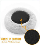 Cat Beds for Indoor Cats - Cat Bed Washable 20 inches, Dog Beds for Small Medium Dogs, Anti Anxiety Round Fluffy Plush Faux Fur Pet Bed, Thick Bottom (Medium, Light Grey)