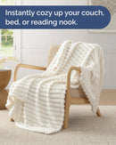 Super Soft Fleece Blanket Throw Size - Fleece Throw Blanket for Bed, Couch & Chair - Cozy, Warm & Breathable - All Season Fuzzy, Cute Decor, Microplush Bedding for Women, Men & Teens - 50x60, Ivory