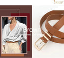 3 Pack Women's Leather Belts for Jeans Pants Dresses Fashion Ladies Gold/Sliver Buckle Leather Belts