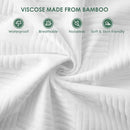 Queen Size 100% Waterproof Mattress Protector, Mattress Pad Cover Fitted 8"-21" Deep Pocket, 3D Air Fabric Soft Breathable Cooling Bed Mattress Cover Noiseless Washable, White-Fence