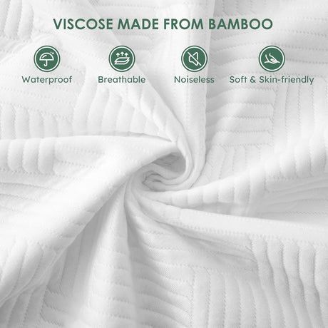 Queen Size 100% Waterproof Mattress Protector, Mattress Pad Cover Fitted 8