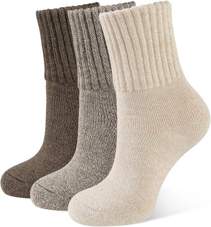 Womens Winter Boots Socks Warm Thick Gift for Women Thermal Full Cushioned Crew Socks 3 Pairs