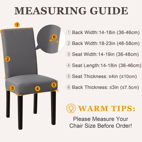 Dining Chair Covers,Kitchen Cover,Parsons Slipcover,Spandex Protectors for Room Stretch Chairs Cover Set of 4 -Gray