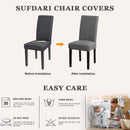 Dining Chair Covers,Kitchen Cover,Parsons Slipcover,Spandex Protectors for Room Stretch Chairs Cover Set of 4 -Gray