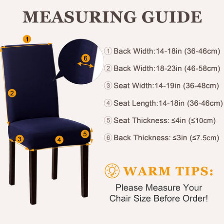 Dining Chair Covers,Kitchen Chair Cover,Parsons Chair Slipcover,Spandex Chair Protectors for Dining Room Stretch Chairs Cover Set of 4 -Navy Blue
