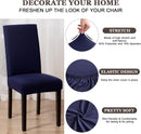 Dining Chair Covers,Kitchen Chair Cover,Parsons Chair Slipcover,Spandex Chair Protectors for Dining Room Stretch Chairs Cover Set of 4 -Navy Blue