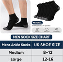 20 Pairs Ankle Socks For Men - Lightweight Mens Socks Size 8-12 Thin Casual Quarter Bulk Socks