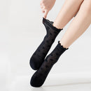 Women's Ruffle Socks Casual Lace Cotton Crew Summer Ultra Thin Cute Frilly Ankle Socks for Women 6 Pairs
