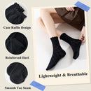Women's Ruffle Socks Casual Lace Cotton Crew Summer Ultra Thin Cute Frilly Ankle Socks for Women 6 Pairs