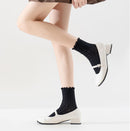 Women's Ruffle Socks Casual Lace Cotton Crew Summer Ultra Thin Cute Frilly Ankle Socks for Women 6 Pairs