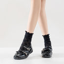 Women's Ruffle Socks Casual Lace Cotton Crew Summer Ultra Thin Cute Frilly Ankle Socks for Women 6 Pairs