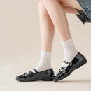 Women's Ruffle Socks Casual Lace Cotton Crew Summer Ultra Thin Cute Frilly Ankle Socks for Women 6 Pairs