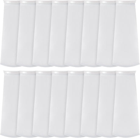16 Pack 4 Inch Ring Filter Socks 200 ?m Aquarium Bags 4 Inch Ring by 15 Inch Long Socks for Fish Tank Freshwater Saltwater Aquariums