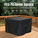 Square Fire Pit Cover, Fits for 28-32 Inch Fire Pit Table, Waterproof and Windproof, 32 x 32 x 24 Inches, Black