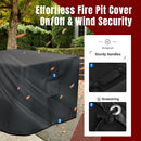 Square Fire Pit Cover, Fits for 28-32 Inch Fire Pit Table, Waterproof and Windproof, 32 x 32 x 24 Inches, Black
