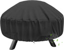 Round Fire Pit Cover for 22-32 Inch Fire Pit - Waterproof and Windproof, with Straps and Built-in Vents, 32 Dia x 13.5 H, Black