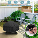 Round Fire Pit Cover for 22-32 Inch Fire Pit - Waterproof and Windproof, with Straps and Built-in Vents, 32 Dia x 13.5 H, Black