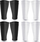 Soccer Shin Guards Sleeves 4 Pairs Flexible Soccer Shin Guard Leg Performance Support Polyester Soccer Shin Guard Sleeve Holder with Pocket for Soccer Sport