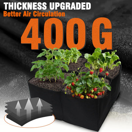 2 Pack Fabric Raised Garden Beds, 2x2x1 FT – 4 Grids Grow Bed for Square Foot Gardening, Planting Box for Vegetables, Herbs, Flowers