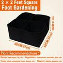 2 Pack Fabric Raised Garden Beds, 2x2x1 FT – 4 Grids Grow Bed for Square Foot Gardening, Planting Box for Vegetables, Herbs, Flowers