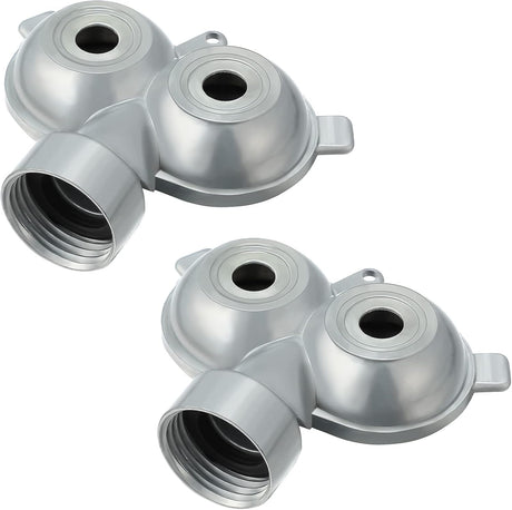 2 Pcs Circle Pattern Twin Spot Sprinkler Metal Lawn Garden Rotating Water Spray Sprinkler 360 Degree for Lawn Yard, Silver