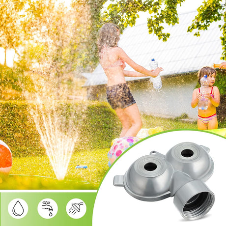 2 Pcs Circle Pattern Twin Spot Sprinkler Metal Lawn Garden Rotating Water Spray Sprinkler 360 Degree for Lawn Yard, Silver