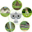 2 Pcs Circle Pattern Twin Spot Sprinkler Metal Lawn Garden Rotating Water Spray Sprinkler 360 Degree for Lawn Yard, Silver