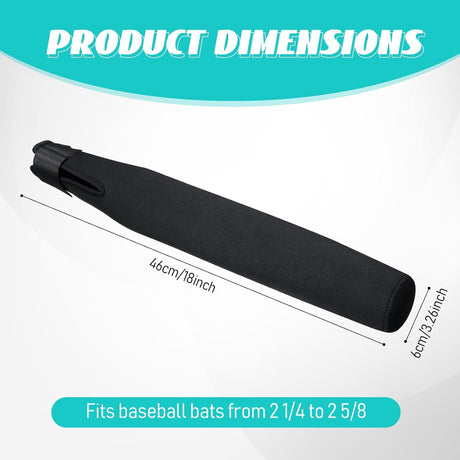 4 Pcs Baseball Bat Sleeve Softball Bat Warmer Batting Training for Composite Cover Warmer Sport Sleeve Protector Reduces Vibration, Black
